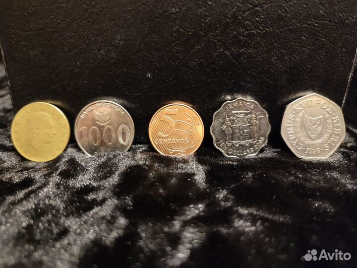 Набор иностранных монет 20 шт экзотика