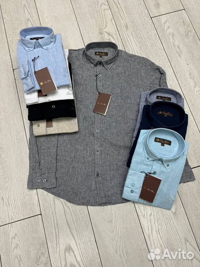 Рубашка льняная мужская L.o.r.o P.i.a.n.a