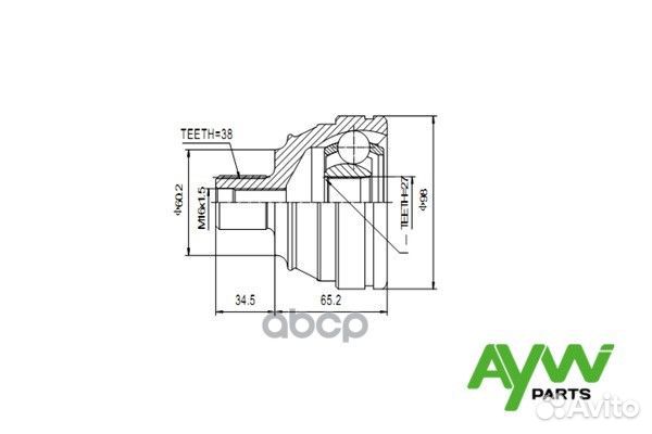 AW1510093 Шрус наружний AW1510093 aywiparts