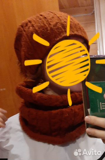 Шапка+снуд. Комплект зимний