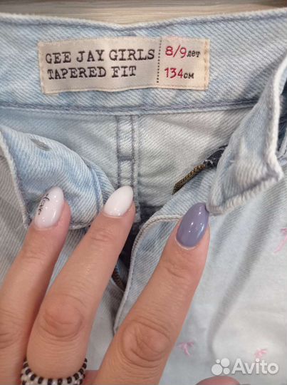 Джинсы для девочки, серые-проданы, 134-140