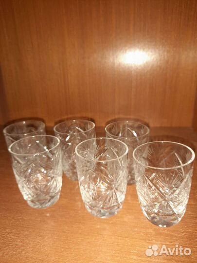 Хрустальные стопки 6 штук времен СССР
