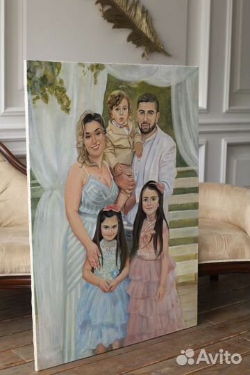 Портрет маслом на холсте ручной работы