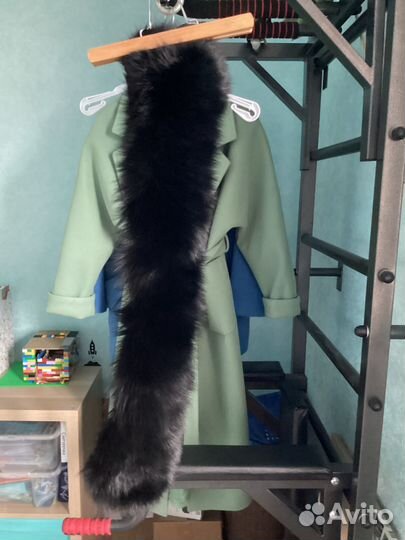 Опушка на молнии 60 см натуральный мех