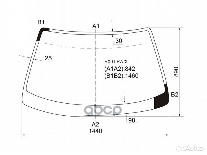 Стекло лобовое Toyota Mark II (X100) 96-00