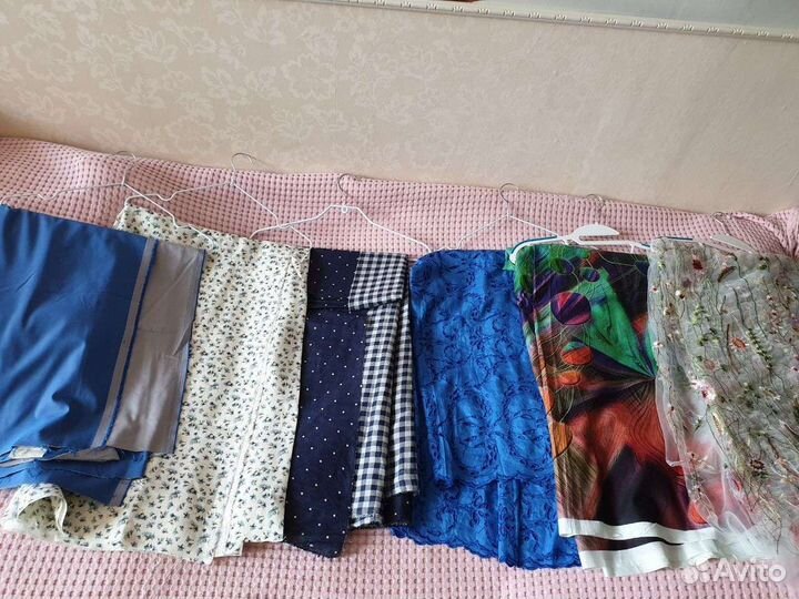 Отрезы натуральных тканей.Шёлк,лён двухсторонний