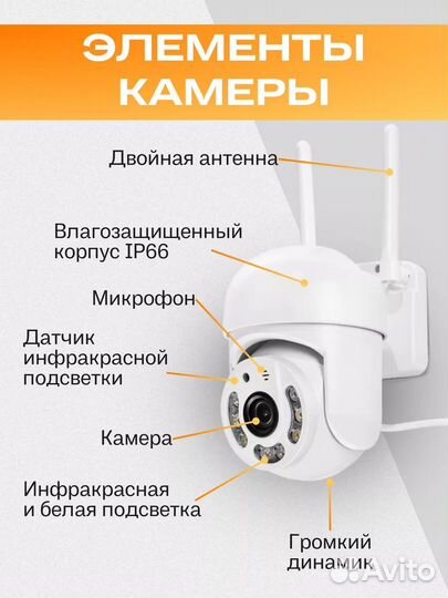 Камера видеонаблюдения уличная поворотная