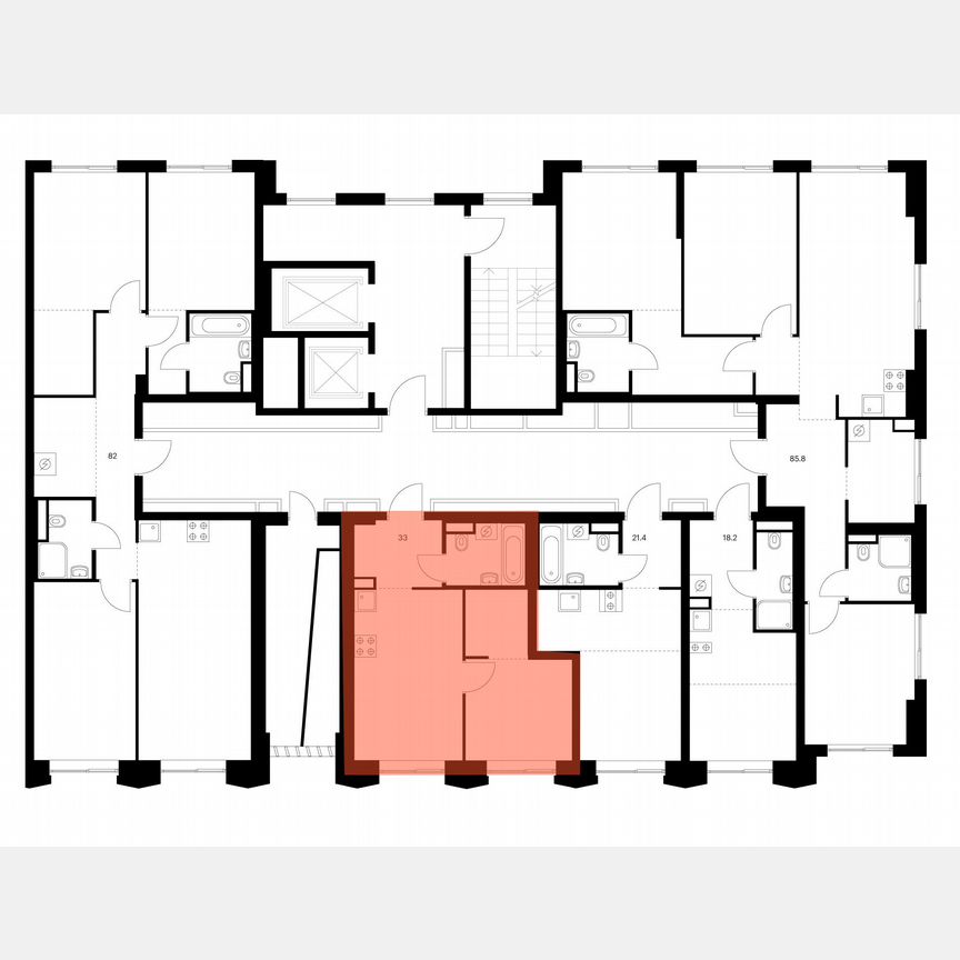 1-к. квартира, 33 м², 12/13 эт.