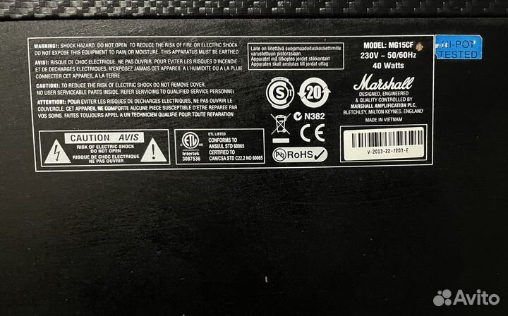 Комбоусилитель marshall mg15CF