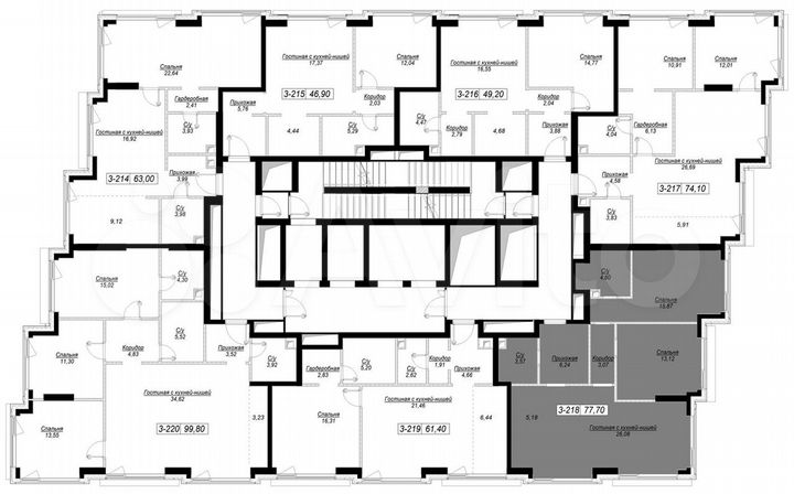 2-к. квартира, 77,7 м², 30/41 эт.