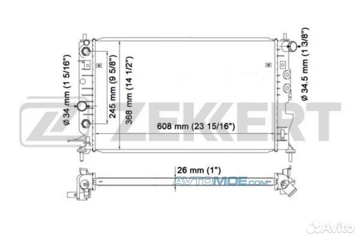 Радиатор охл. дв. Opel Vectra B 95- MK1075 zekkert