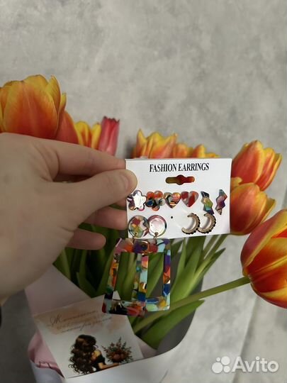 Серьги набор новые