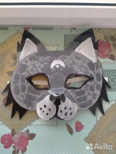 Картонная маска кошки