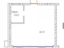 Своб. планировка, 36,7 м², 11/25 эт.