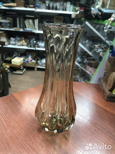 Ваза цветное чешское стекло