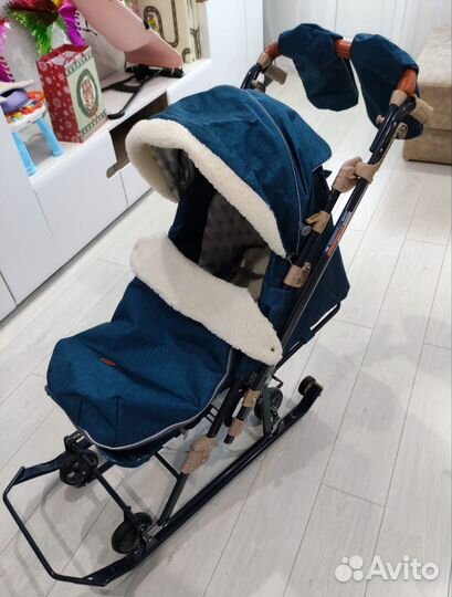 Детские санки коляска ника в отличном состоянии