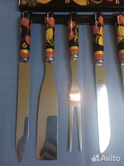 Набор ножей СССР хохлома