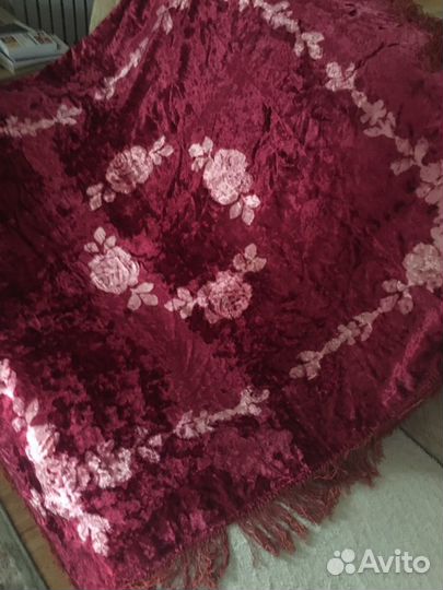 Плюшевая скатерть Винтаж СССР Ретро Бархат