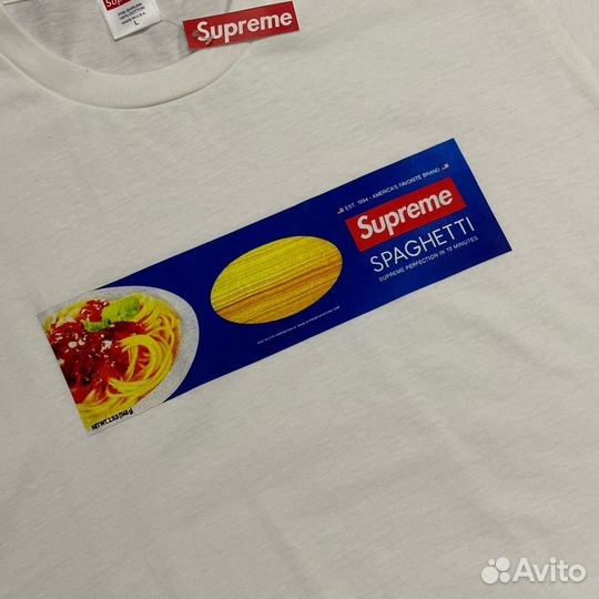 Футболка Supreme pasta spaghetti паста