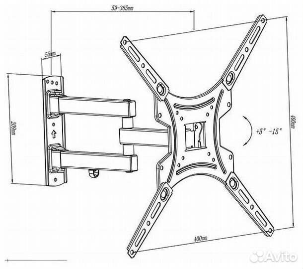 Наклонно-поворотный кронштейн Aspect line-25 white
