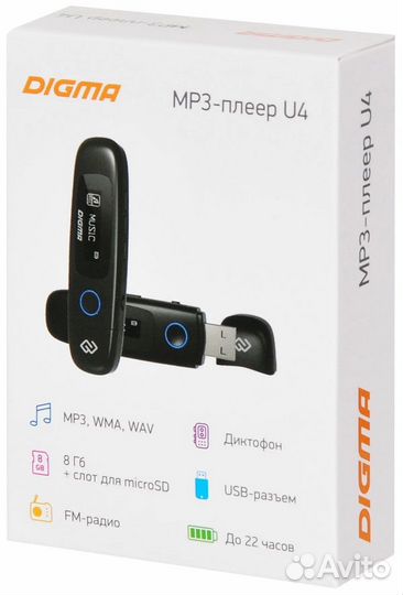 MP3-плеер Digma U4 8Гб, черный