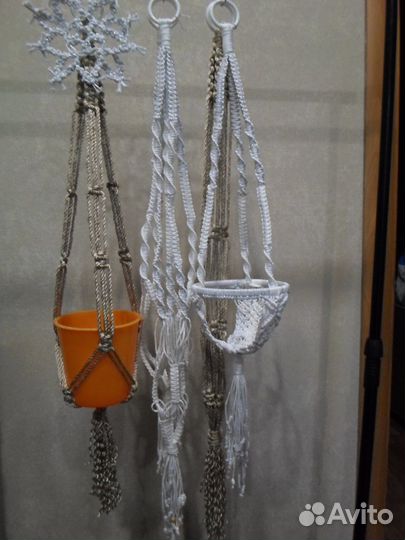 Кашпо подвесное макраме для цветы