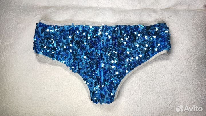 Шорты с пайетками голубые, танцевальные, 42-44