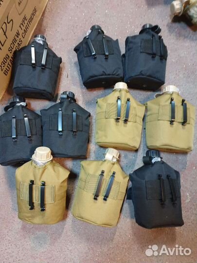 Фляжка армейская в чехле с котелком