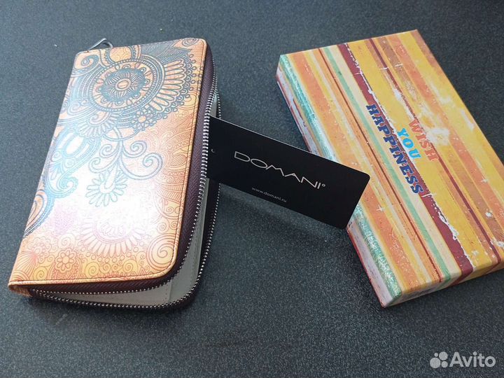Сувенир кошелек. Domani. Натур кожа. Новый