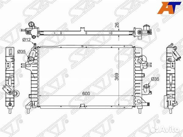 Радиатор opel astra H 04-10, opel astra H 04-14, o