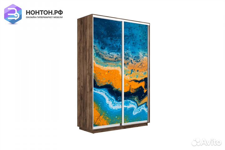 Шкаф-купе 2-х дверный Нонтон фото №1006 / крафт та