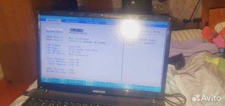 Ноутбук Samsung рабочий
