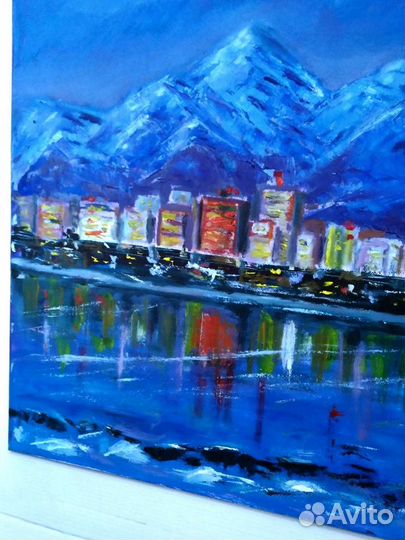 Картина маслом на холсте, пейзаж, Аляска