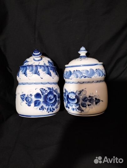 Емкости для сыпучих, гжель