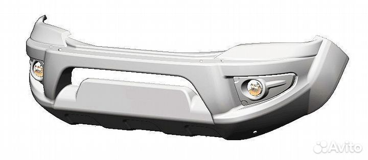 Силовой бампер передний Тoyota с оптикой, белый