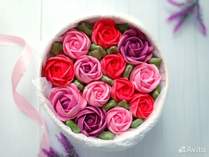 Сладкие букеты роз из диетического зефира