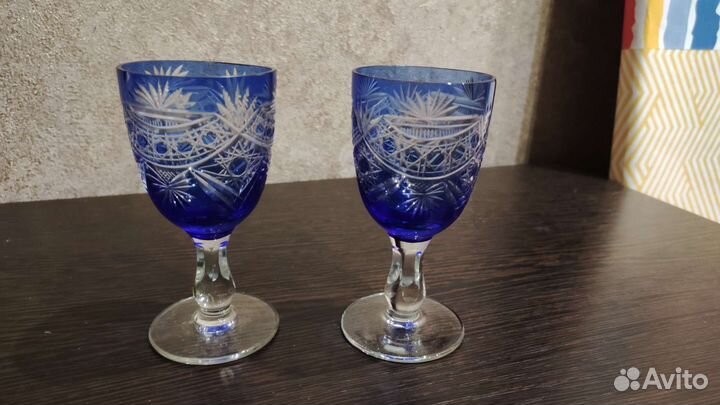 Рюмки кобальтовое стекло