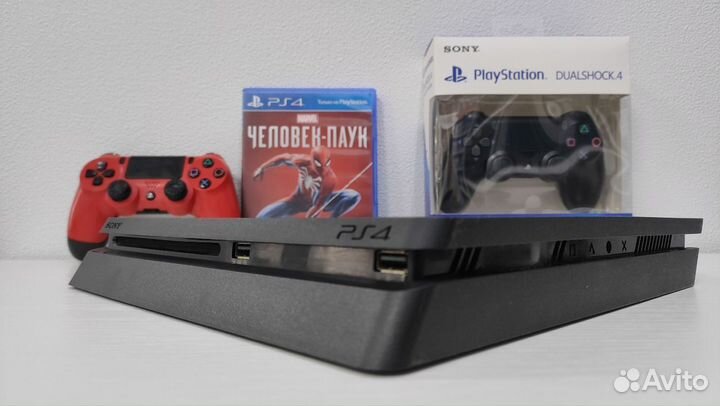 Sony PS4 Slim + 96 игр и 2 геймпада