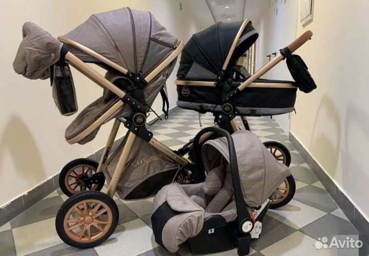 Коляска новая трансформер 2в1 и 3в1 luxmom v9
