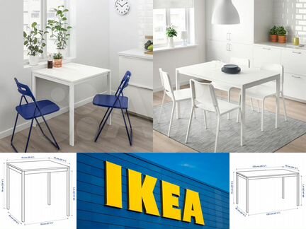 Стол кухонный обеденный IKEA Melltorp 125x75 75х75