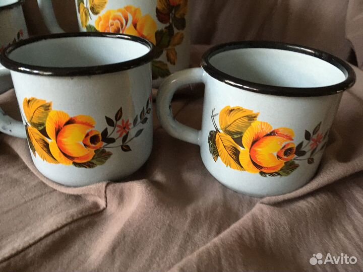 Кружка эмалированная набор 5 шт винтаж СССР