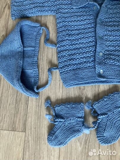 Вязаный костюм детский на 9-12 мес