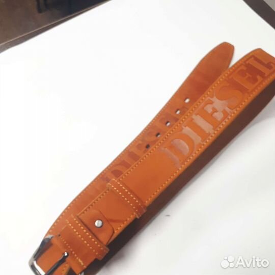 Ремень кожанный с надписью disel на 45мм