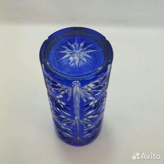 Ваза под цветы. Цветной накладной хрусталь. СССР