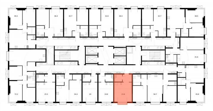 Квартира-студия, 23,8 м², 6/33 эт.