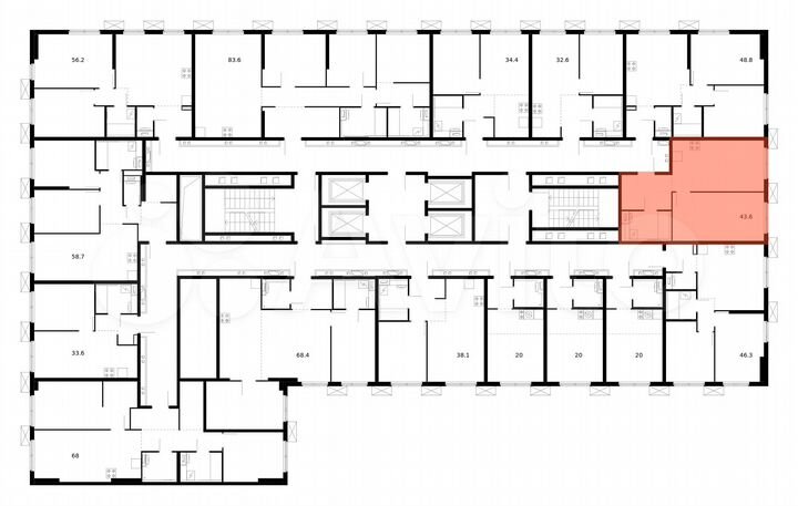 1-к. квартира, 43,6 м², 16/33 эт.