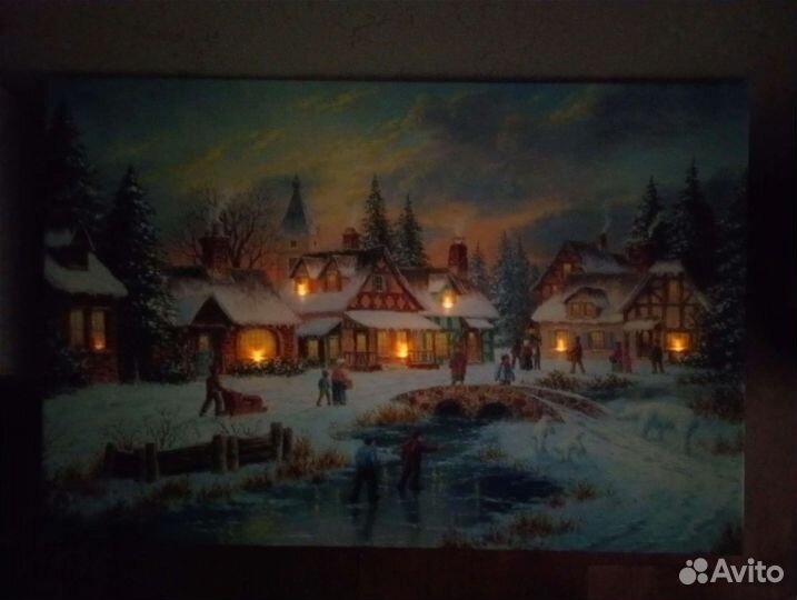 Новая картина на холсте 40*60 см со светодиодами