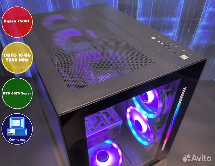 Сборка пк AMD7500F-RTX4070SUP-16DDR5-DTR963410-B650