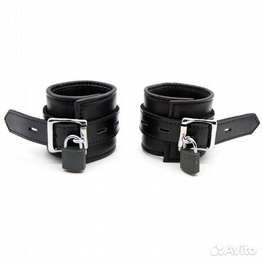 Кожаные наручи черные KUB 957H
