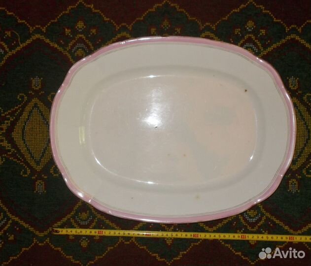 Антикварный поднос-блюдо, Кузнецова, 49см. на 37.5